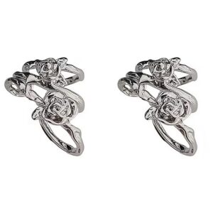 Francuski retro Cool Wind Rose Earbone Clip - prosty klips do uszu podkreślający temperament