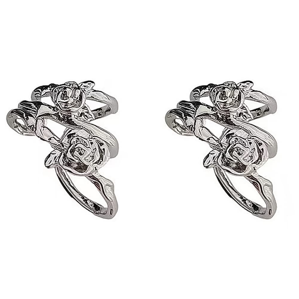 Francuski retro Cool Wind Rose Earbone Clip - prosty klips do uszu podkreślający temperament