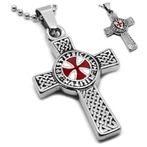BOBIJOO JEWELRY - Pendentif Collier Devise Templier Croix Latine Patté