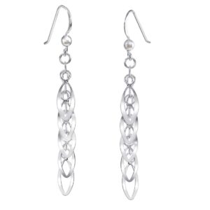 Eleganckie kolczyki długie krople z srebra 925 - biżuteria do uszu w pudełku #SO-33