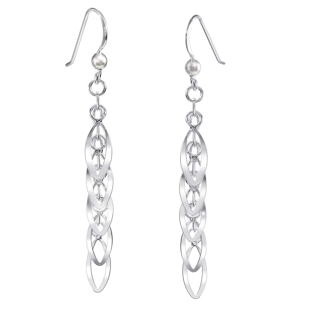 Eleganckie kolczyki długie krople z srebra 925 - biżuteria do uszu w pudełku #SO-33