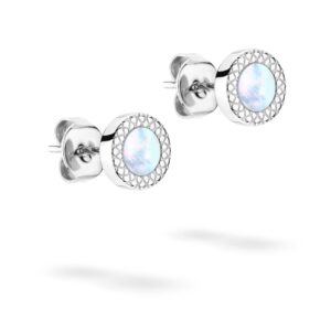 Apple of Eden Kolczyki AJ-0065-E-08 srebrne 08 cm Stal nierdzewna Bez kamieni szlachetnych