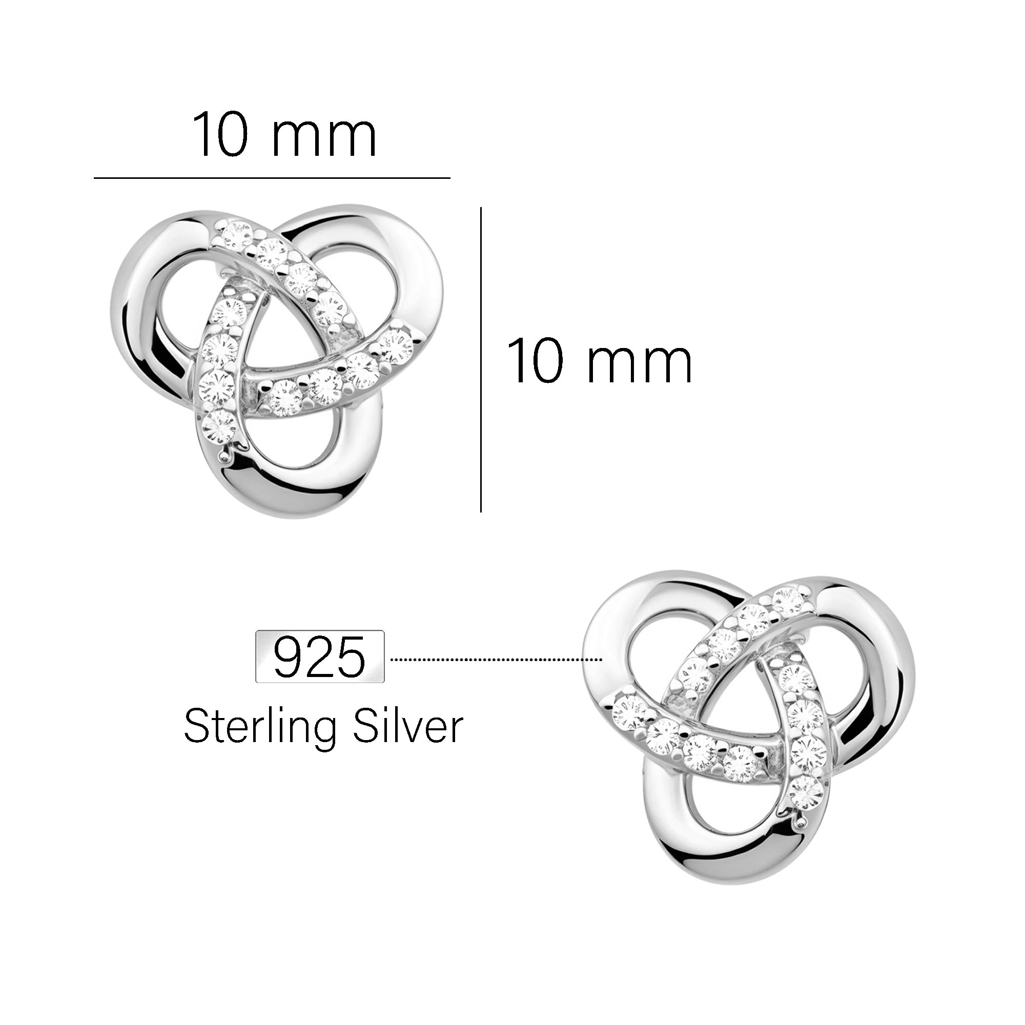 Eleganckie kolczyki na sztyfcie węzeł srebro Sofia Milani 20569 - idealne dodatki dla każdej kobiety! - obrazek 4