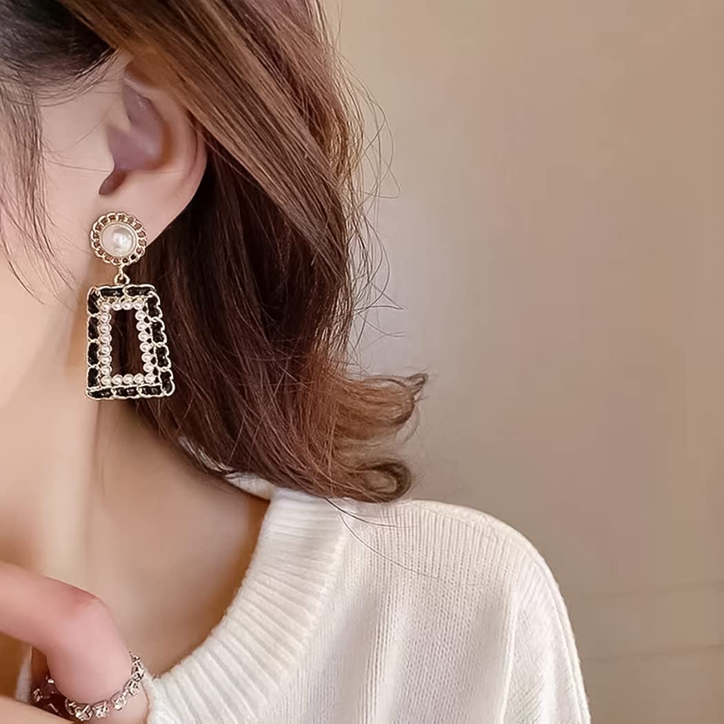 Eleganckie kolczyki asymetryczne z kryształkami i łańcuszkiem dla kobiet i dziewcząt - obrazek 2