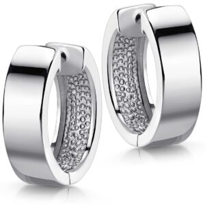 MATERIA by Matthias Wagner Szerokie kolczyki kreole 18 mm ze srebra pr