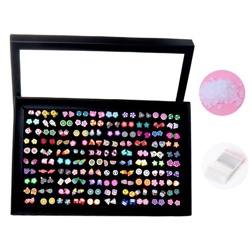 Zestaw 100 par hipoalergicznych kolczyków XiYee - ręcznie robione, mieszane kolory, urocze motywy dla dziewcząt - obrazek 2