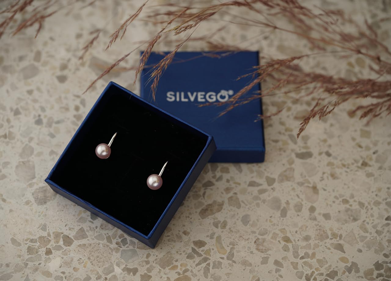 Eleganckie kolczyki damskie ze srebra 925 z perłami Swarovskiego - białe, czarne lub różowe - obrazek 3