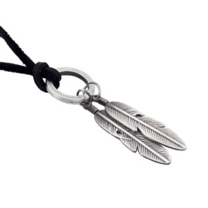 DonDon Brązowy skórzany naszyjnik dla mężczyzn z różnymi zawieszkami w