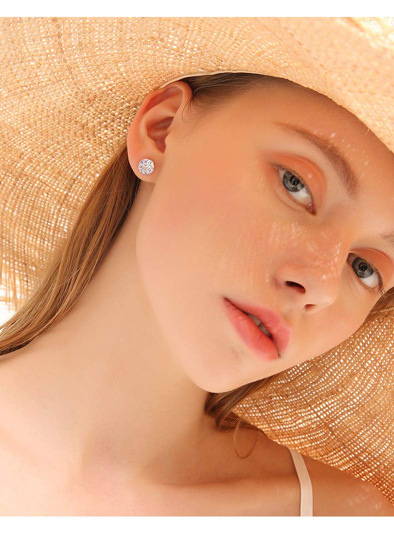 4 pary kolczyków ze srebra wysokiej próby 925, błyszczące, kryształowe - obrazek 2