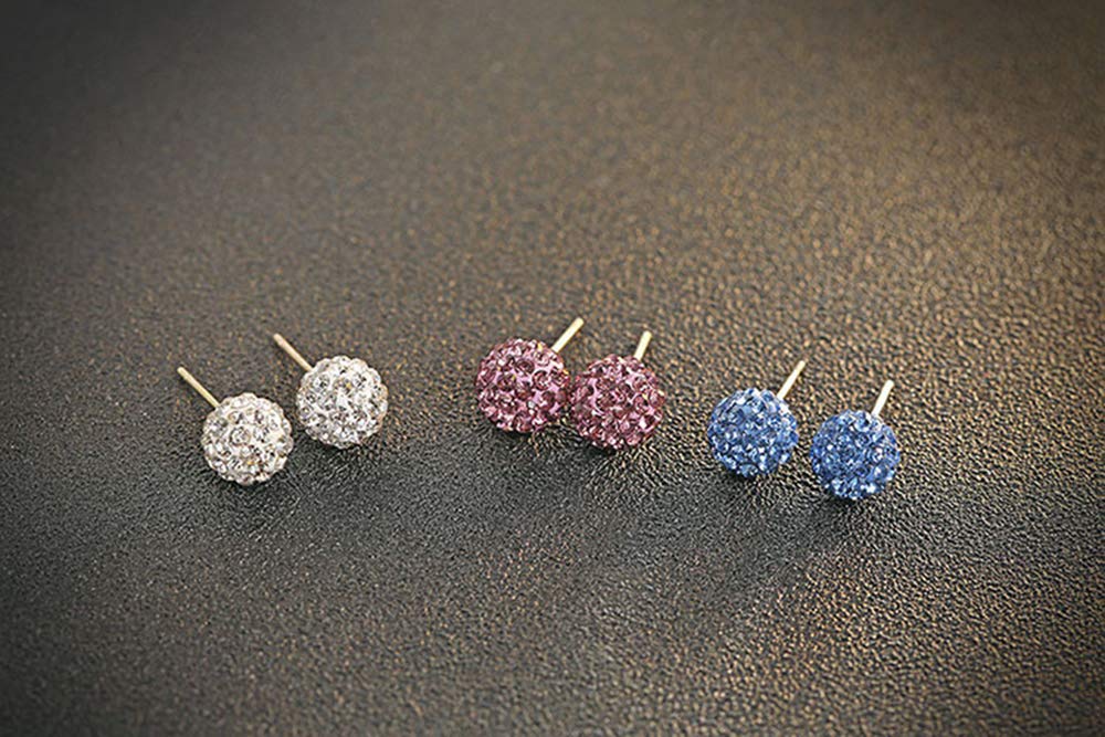 4 pary kolczyków ze srebra wysokiej próby 925, błyszczące, kryształowe - obrazek 6