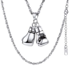 PROSTEEL Męski naszyjnik z rękawicą bokserską, rozmiar L/S, z łańcuszk