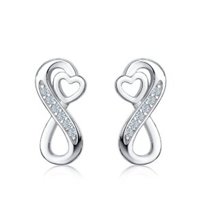 Ekskluzywne kolczyki srebrne 925 z diamentowymi cyrkoniami - idealny prezent na Walentynki!