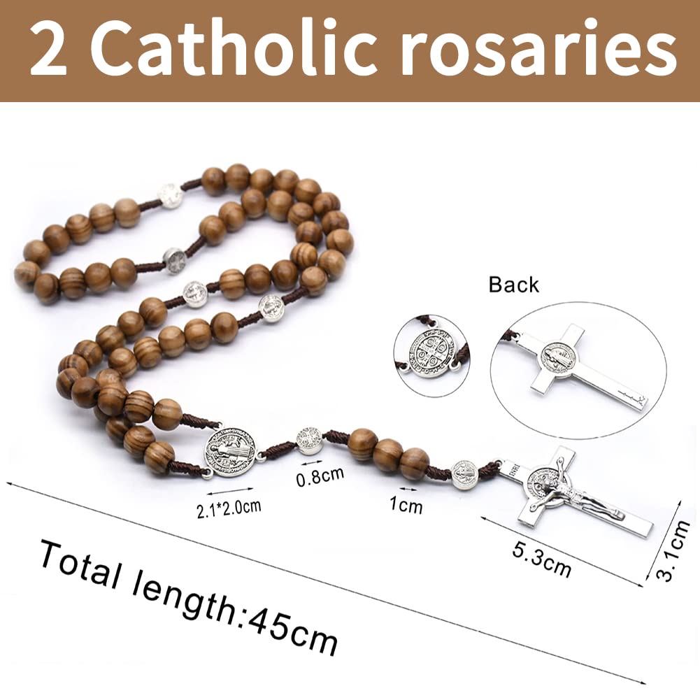 Drewniane koraliki różańcowe - ręcznie robiony katolicki różaniec dla mężczyzn i kobiet - obrazek 7