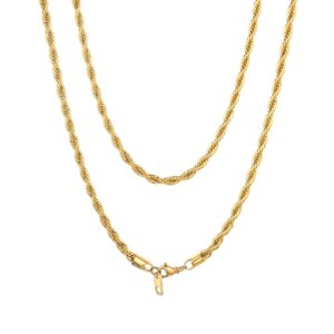 ChainsHouse Męski łańcuszek ze stali nierdzewnej naszyjniki pancerka splot skręcona lina / pszenica / pudełko / pozłacany / czarny metal platerowany 3 4 6 mm biżuteria unisex