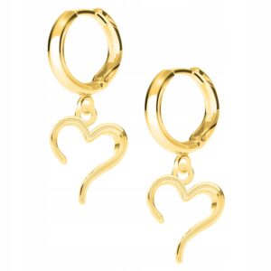 Kolczyki LAREZO 925 Sterling Silver - Pozłacane, Wisiorek, Elegancki Prezent dla Kobiet - Hipoalergiczne bez Niklu