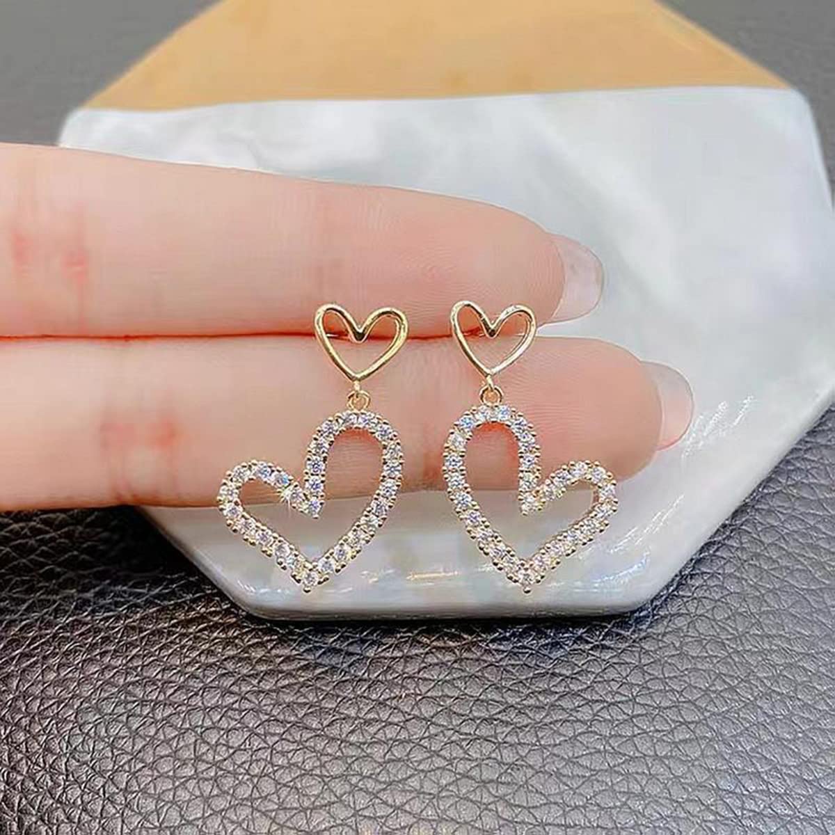 Srebrne igiełki koreańskie perłowe kolczyki w stylu rybiego ogona - letnia luksusowa nowość - obrazek 4