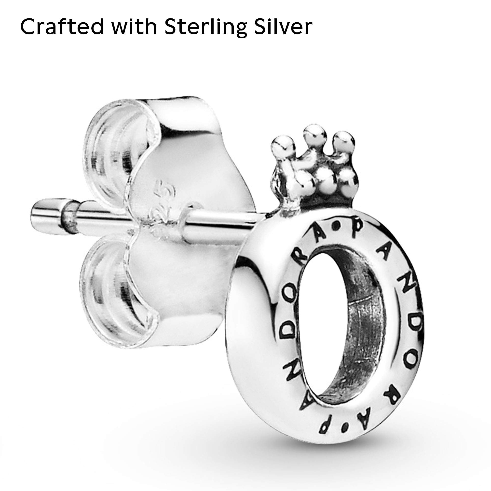 Eleganckie kolczyki PANDORA Corona O 298295 dla kobiet - srebro, korona, styl - obrazek 4