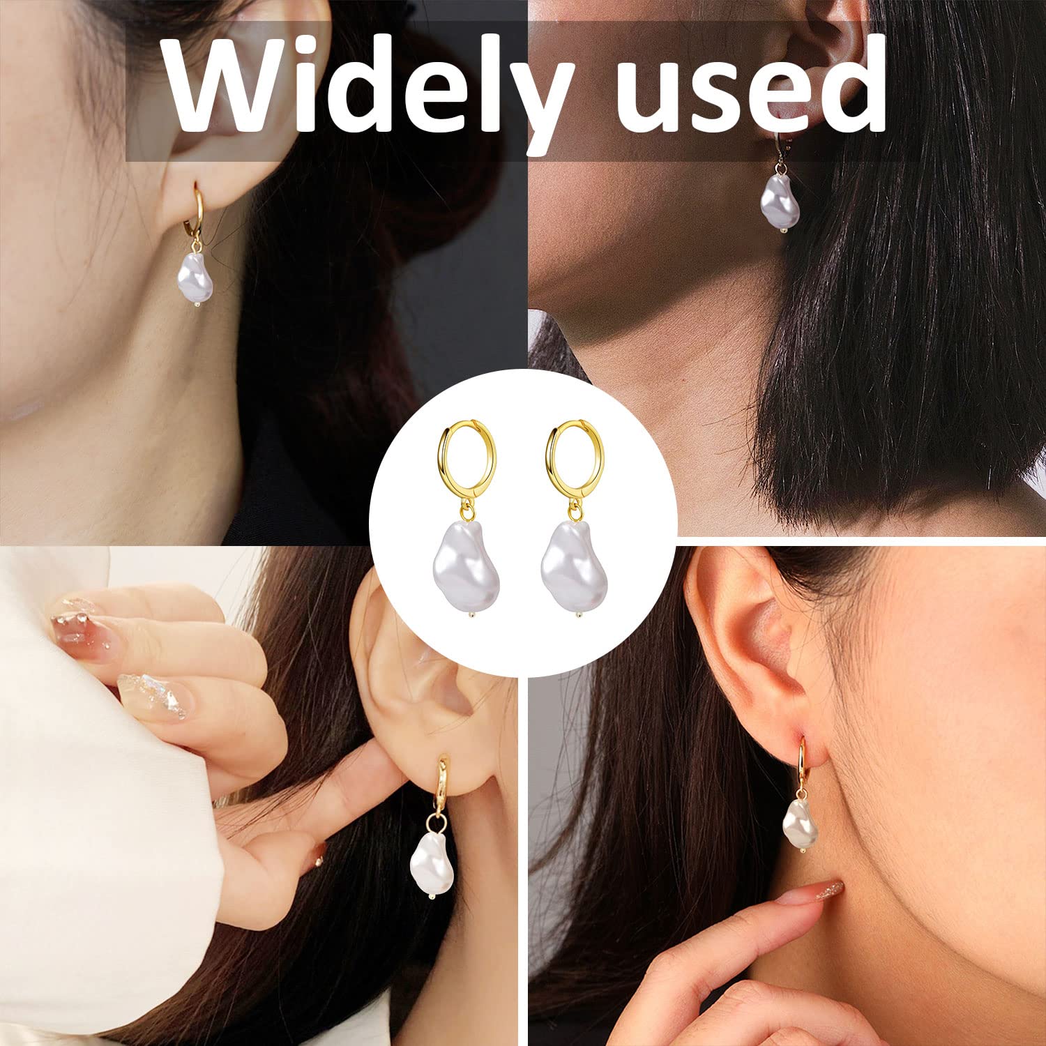 Eleganckie kolczyki z perłami kreole - Srebrne dodatki do każdej stylizacji - obrazek 5