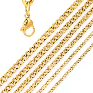 DonDon Męski łańcuszek na szyję ze stali nierdzewnej w kolorze złotym