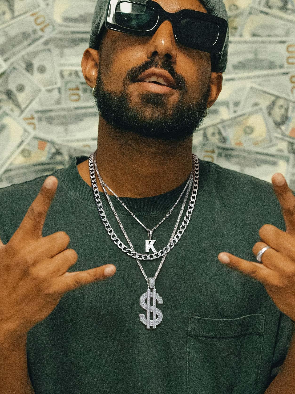 GOLDCHIC JEWELRY Płaski kubański łańcuszek naszyjnik 4 mm/6 mm/9 mm stal nierdzewna 316L dla mężczyzn i kobiet biżuteria hip-hopowa 36 46 51 55 61 66 71 76 cm - obrazek 3