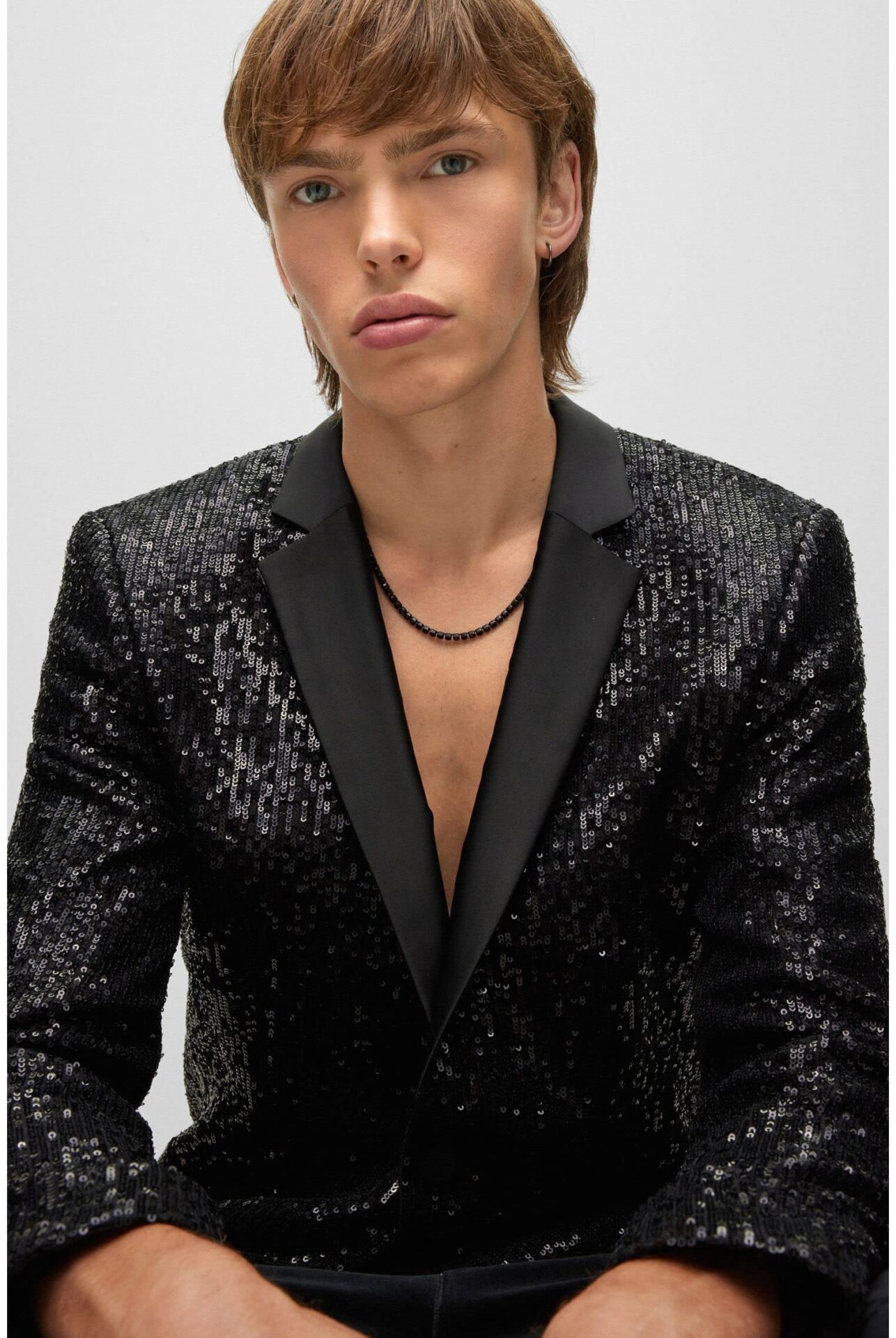 HUGO E-Sparkling Naszyjnik Czarny One Size - Elegancki i Błyszczący - obrazek 2