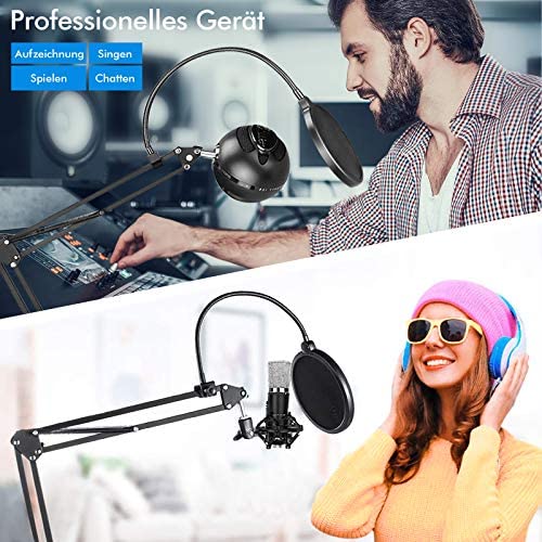 Profesjonalne ramię mikrofonu SUMKUMY z regulacją i ochroną pop adapterem - idealne do studia telewizyjnego, kompatybilne z Blue Yeti, Auna Snowball Nano - obrazek 2