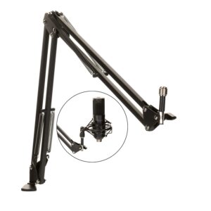 Stojak na mikrofon Dockin do MP2000 i MP1000 regulowane ramię mikrofonu 3/8 cala do 5/8 cala adapter (84 cm) z klipsem mikrofonowym i zaciskiem stołu obrotowe ramię do zawieszenia mikrofonu