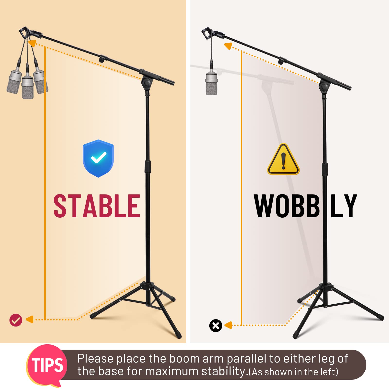 Cahaya Stojak na Mikrofon, Czarny, M - obrazek 9