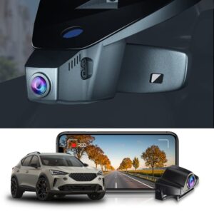 Fitcamx 4K Dual Dashcam Kompatibel mit Cupra Formentor 2021-2024, Dashcam Auto Vorne Hinten passend für VW Golf Mk8 GTE GTD GTI R, UHD 2160P + 1080P WiFi, Parkmodus, G-Sensor, Nachtsicht, 128-GB-Karte
