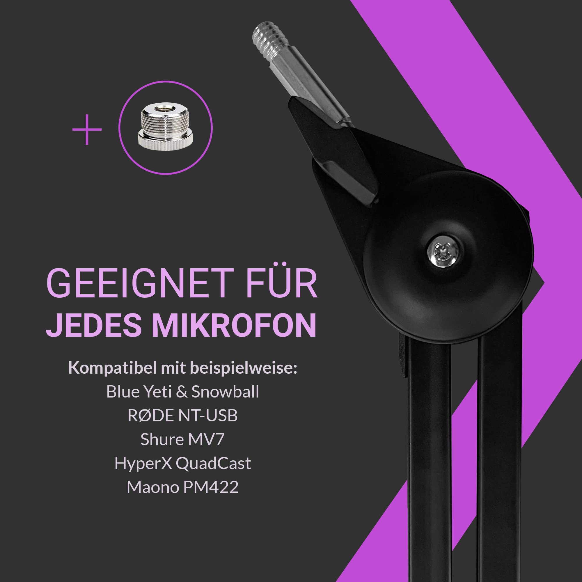 Profesjonalny uchwyt mikrofonowy SENSIC SA-10 z 360° dźwignią obrotową i adapterem 3/8 do 5/8 - idealny do redukcji szumów, koloru czarnego - obrazek 7