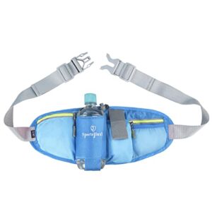 Gopturop Pas do biegania z butelką do picia dla kobiet i mężczyzn funkcjonalna torba na pasek torba biodrowa wodoszczelna lekka torba do biegania do uprawiania sportu fitnessu biegania wspinaczki górskiej niebieski Einheitsgröße