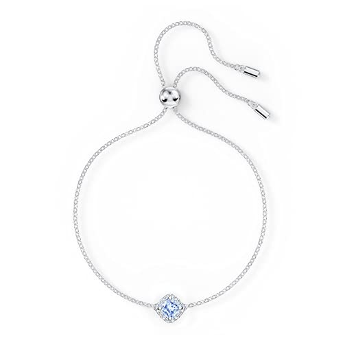 Elegancka bransoletka Swarovski 5567933 - regulowana długość 9-24 cm, w kolorze srebrnym i niebieskim - obrazek 4