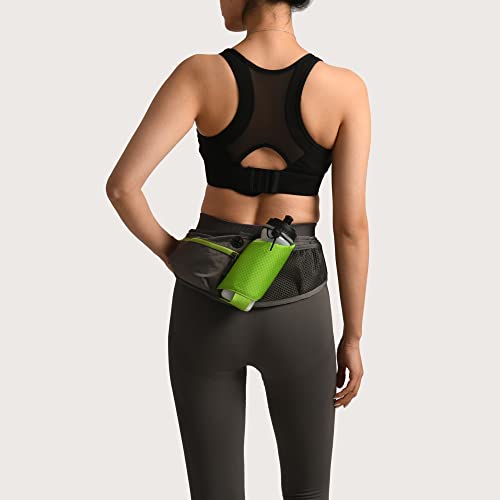 Pas do biegania z uchwytem na butelkę wody torba na talię RUMANLE z przedłużaczem RUMANLE-GREEN One Size - obrazek 5
