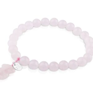TOUS Damska różowa bransoletka ze stretchem kwarcowym 16 cm - Elegancka biżuteria dla kobiet