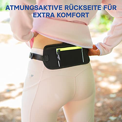 EVEREST FITNESS Pas Do Biegania - Pas z Uchwytem Na Telefon i Pieniądze - Z Odblaskowymi Paskami Zwiększającymi Widoczność W Ciemności - Pasy z Kieszeniami Dla Kobiet i Mężczyzn - obrazek 4