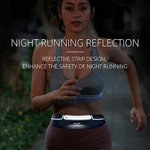 Pasy do biegania dla kobiet Mężczyźni Wodoodporny Odblaskowy wąski pas do biegania Saszetka nerka na piesze Portfele bez użycia rąk Saszetka biodrowa Torba na telefon Pomieści wszystkie telefony - obrazek 5