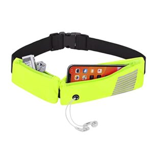 Pasek do biegania z regulowanym elastycznym paskiem i 2 niezależnymi kieszeniami duża pojemność torba do biegania nerka z gniazdem słuchawkowym do fitnessu joggingu spacerów z psem