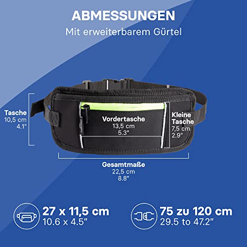 EVEREST FITNESS Pas Do Biegania - Pas z Uchwytem Na Telefon i Pieniądze - Z Odblaskowymi Paskami Zwiększającymi Widoczność W Ciemności - Pasy z Kieszeniami Dla Kobiet i Mężczyzn - obrazek 3