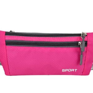 Torba na pasek torba na biodra sportowa pasek do biegania dla mężczyzn i kobiet do biegania wędrówek uprawiania sportów na świeżym powietrzu z regulowanym przyłączem na słuchawki (różowoczerwona) różowy/czerwony