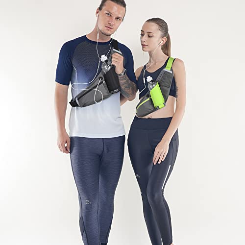 Pas do biegania z uchwytem na butelkę wody torba na talię RUMANLE z przedłużaczem RUMANLE-GREEN One Size - obrazek 4