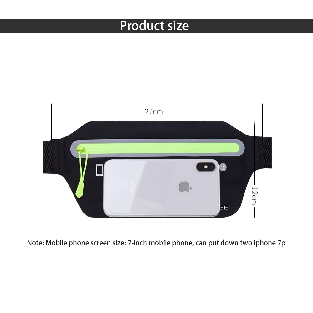 Pasek do biegania z odpornym na pot nerka z regulowanym elastycznym paskiem nerka z odblaskowym paskiem do biegania i treningów na świeżym powietrzu pasek na pieniądze Czarny Jeden rozmiar Plecak turystyczny - obrazek 7