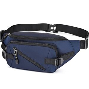 RUMANLE saszetka nerka dla mężczyzn i kobiet o dużej pojemności wodoodporny regulowany pasek do treningu na świeżym powietrzu podróży na co dzień do biegania wędrówek jazdy na rowerze spacerów z psem wędkowania RUMANLE - B-NIEBIESKI Large Zabawny plecak w talii dla mężczyzn i kobiet o dużej pojemności wodoodporny regulowany pasek