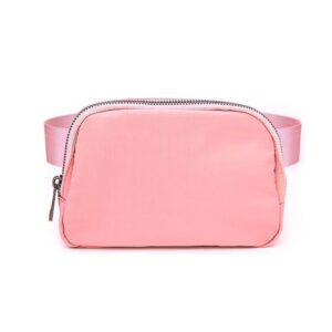 WQEPYY Torba dla kobiet i mężczyzn torba na pasek do biegania z regulowanymi paskami nylonowy pasek torba podróżna na klatkę piersiową regulowany pasek wodoodporna do jogi wędrówek biegania zakupów spacerów podróży jazdy na rowerze różowy Na co dzień