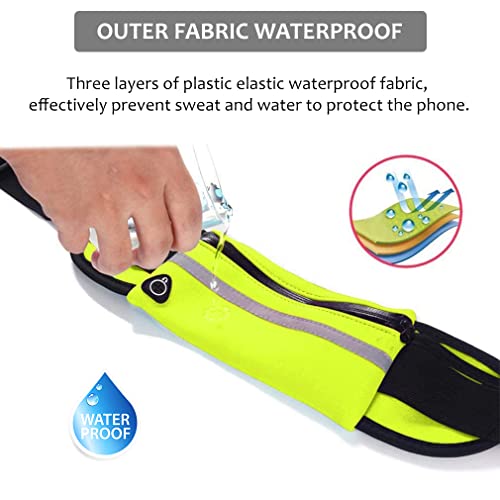 Pas do biegania Mężczyzna Kobieta Sportowa Neopren Wodoodporny Unisex Kieszenie Odblaskowe Paski Torba Sportowa Kobieta Mężczyzna Torba Do Biegania Kącik Mężczyzna Kobieta Bieganie Żółty - obrazek 3