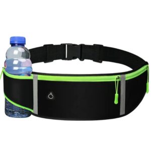 Sportowa torba do biegania dla kobiet i mężczyzn - wodoodporny pas do biegania z paskami odblaskowymi - otwór słuchawek idealny do telefonu komórkowego XS MAX/X Xiaomi Huawei Czarno-żółty odblaskowy Unisex Running Saint dla wszystkich grup wiekowych