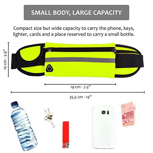 Pas do biegania Mężczyzna Kobieta Sportowa Neopren Wodoodporny Unisex Kieszenie Odblaskowe Paski Torba Sportowa Kobieta Mężczyzna Torba Do Biegania Kącik Mężczyzna Kobieta Bieganie Żółty - obrazek 4