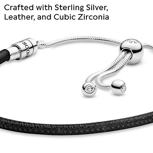 Pandora Moments - Skórzana Bransoletka Przesuwna 28 cm: Stylowy dodatek do Twojej kolekcji biżuterii - obrazek 6