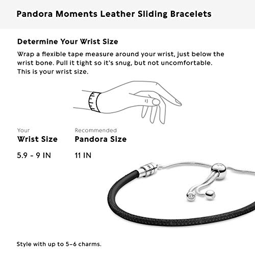 Pandora Moments - Skórzana Bransoletka Przesuwna 28 cm: Stylowy dodatek do Twojej kolekcji biżuterii - obrazek 2
