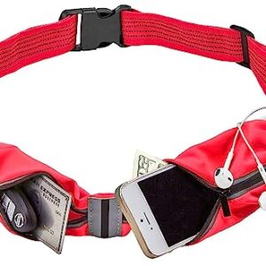 Athlé pas do biegania – regulowany plecak do joggingu i ćwiczeń nerka na telefon klucze i portfel – opaska odblaskowa 360° otwór na słuchawki haczyk na klucze – pasuje do iPhone'a Plus