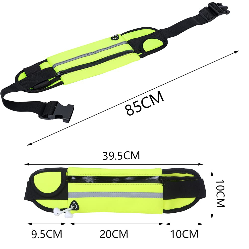 Torba sportowaTorba do biegania Lekka i wodoodporna torba z uchwytem na butelkędo treningu na siłownię Jogging (fluorescent green) Fluorescencyjny zielony 36*9.7*0.5cm - obrazek 2